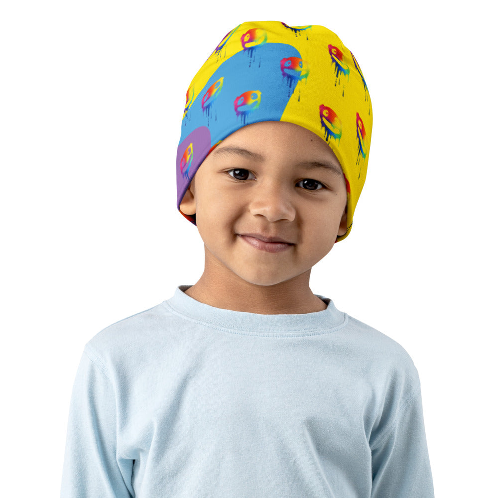 Rainbow Melting Moonrock All-Over Print Kids Beanie