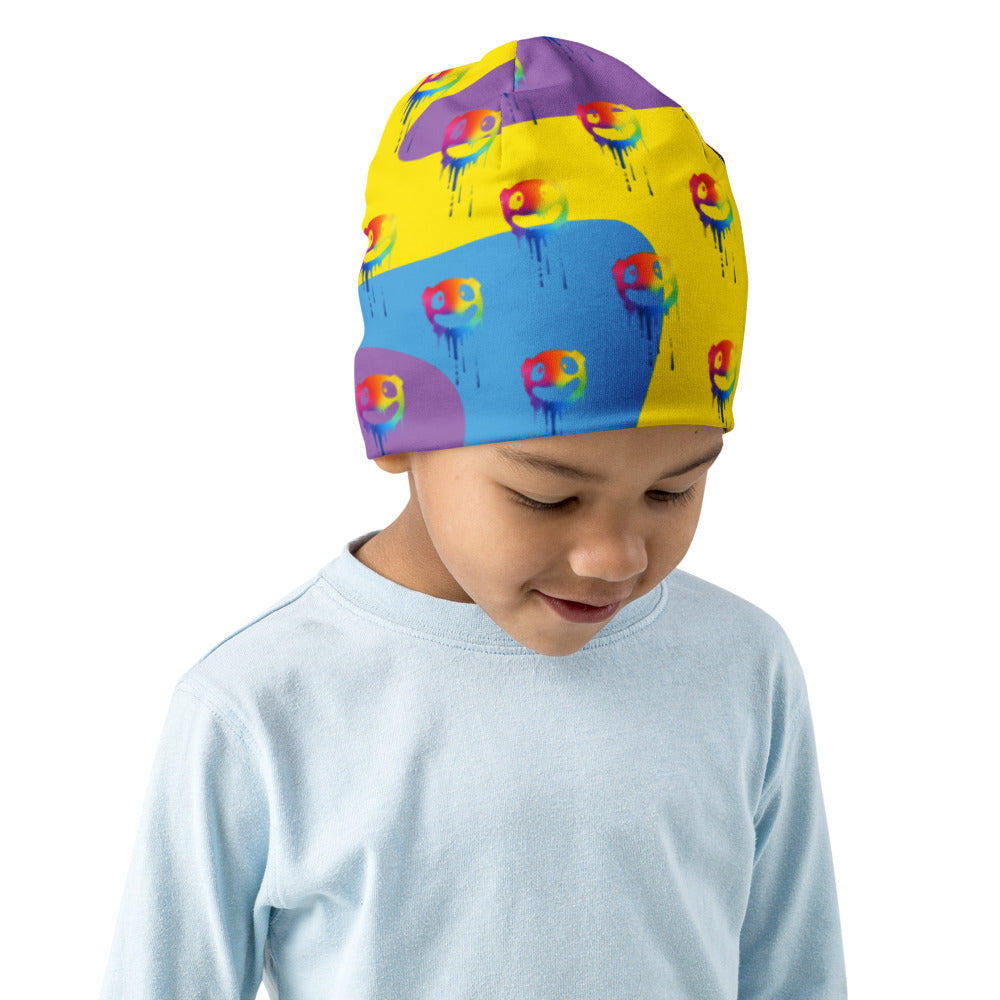 Rainbow Melting Moonrock All-Over Print Kids Beanie