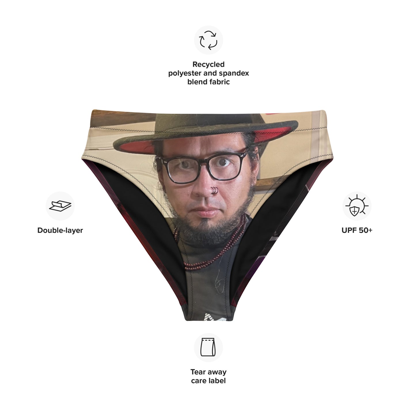 Moon Face High-waisted Bikini Bottom