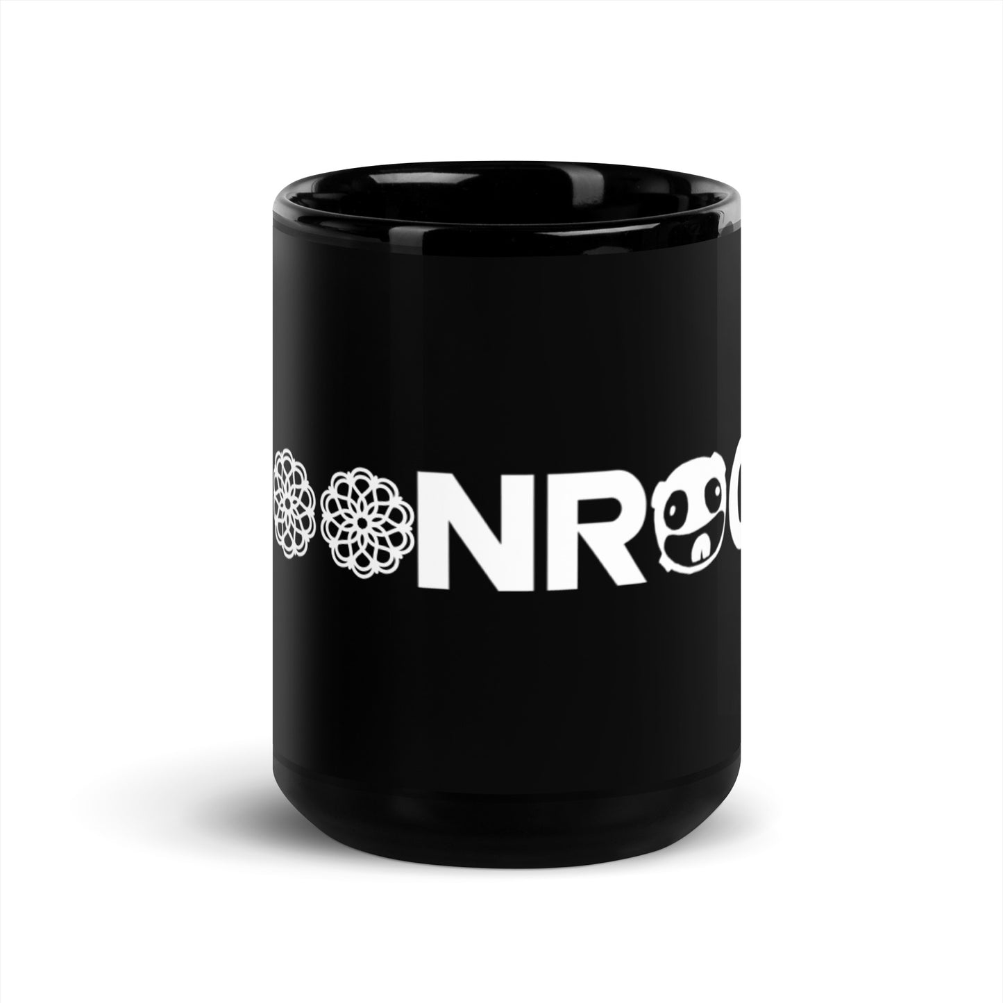 Mandala Moon Black Glossy Mug