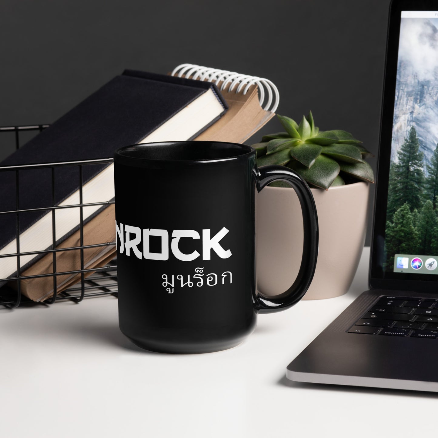 Moonrock Thailand Black Glossy Mug
