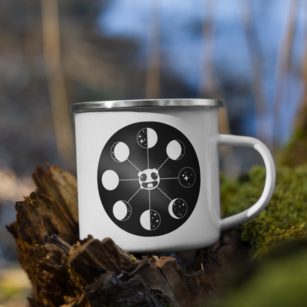Grayscale Phases Enamel Mug