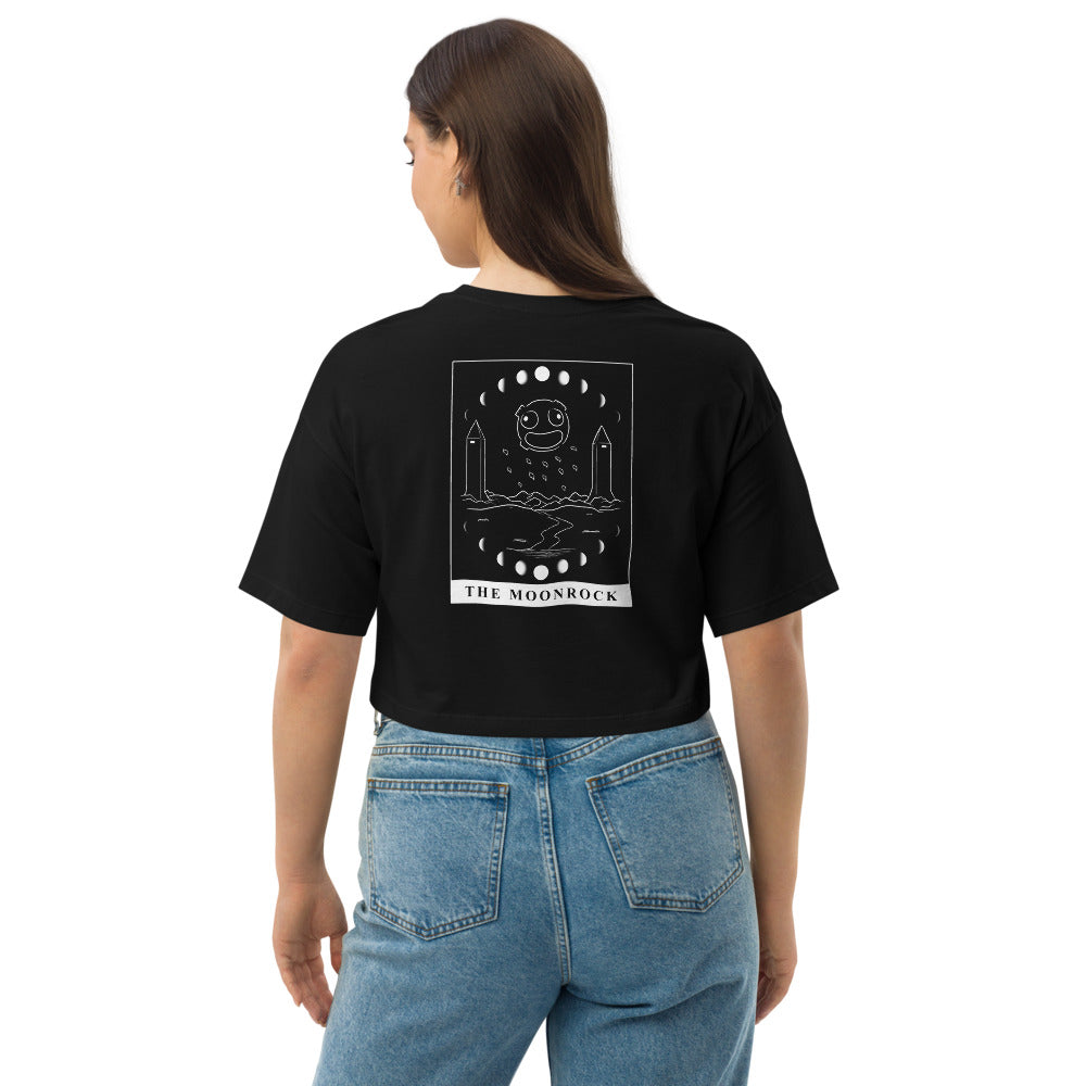 The Moonrock Tarot Loose Drop Shoulder Crop Top