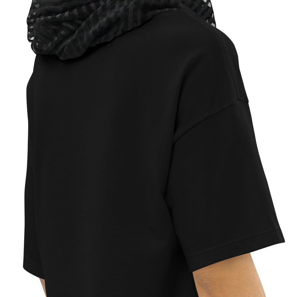 Moonrock Senpai Loose Drop Shoulder Crop Top
