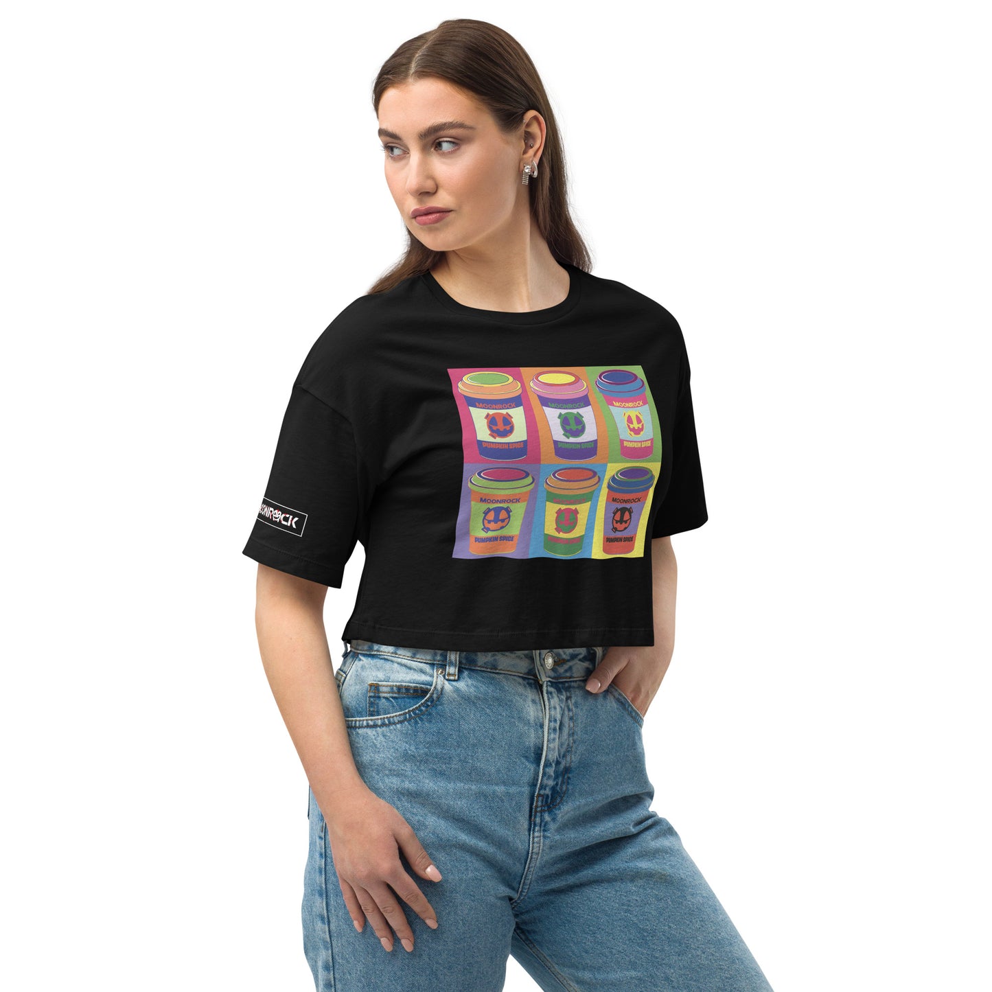 Moonrock Spice Latte Loose Drop Shoulder Crop Top