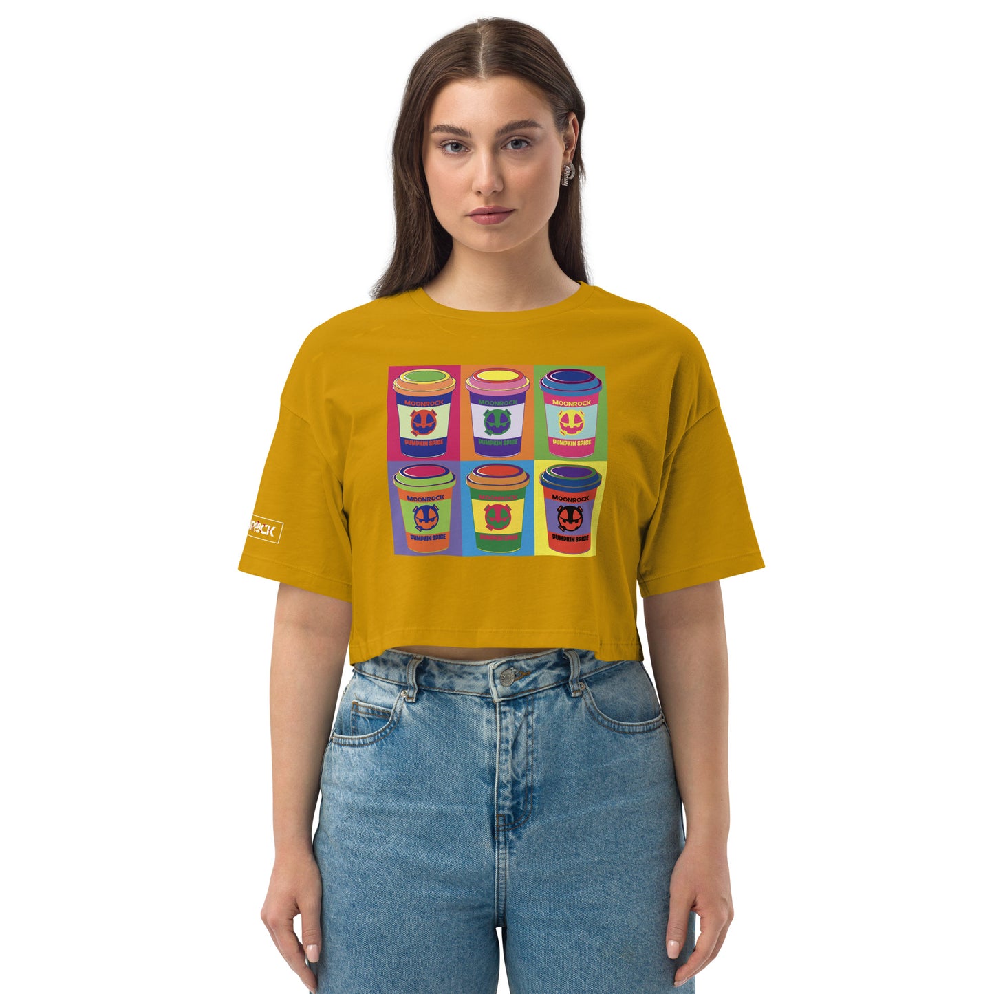 Moonrock Spice Latte Loose Drop Shoulder Crop Top