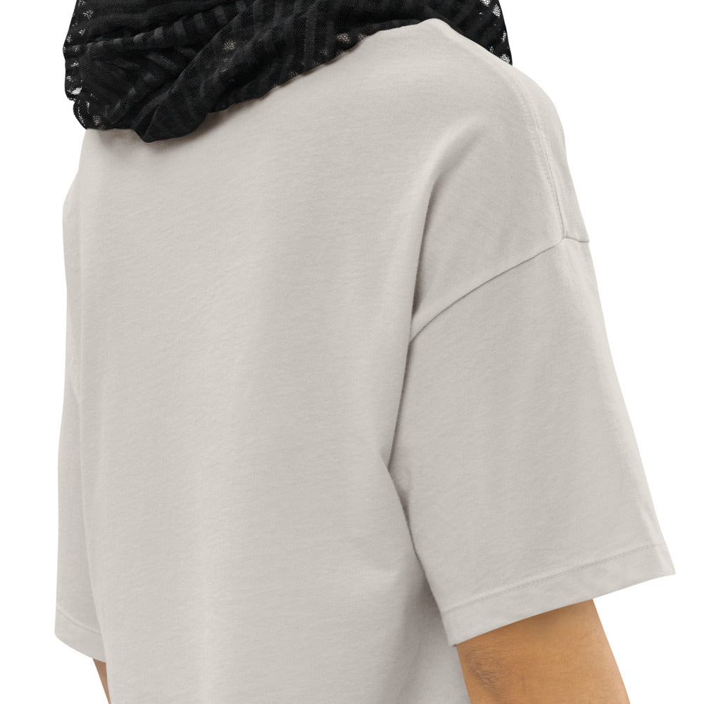 Moonrock Senpai Loose Drop Shoulder Crop Top