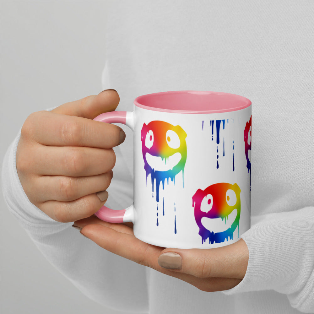 Face Melting Rainbow Mug with Color Inside