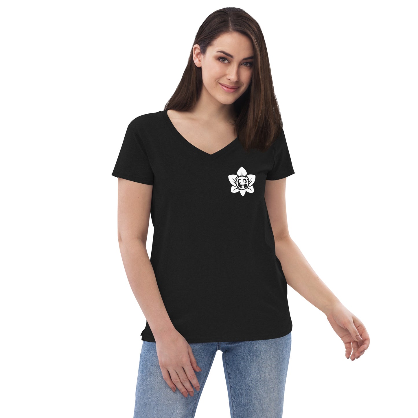 Moon Lotus Women’s Recycled V-neck T-shirt