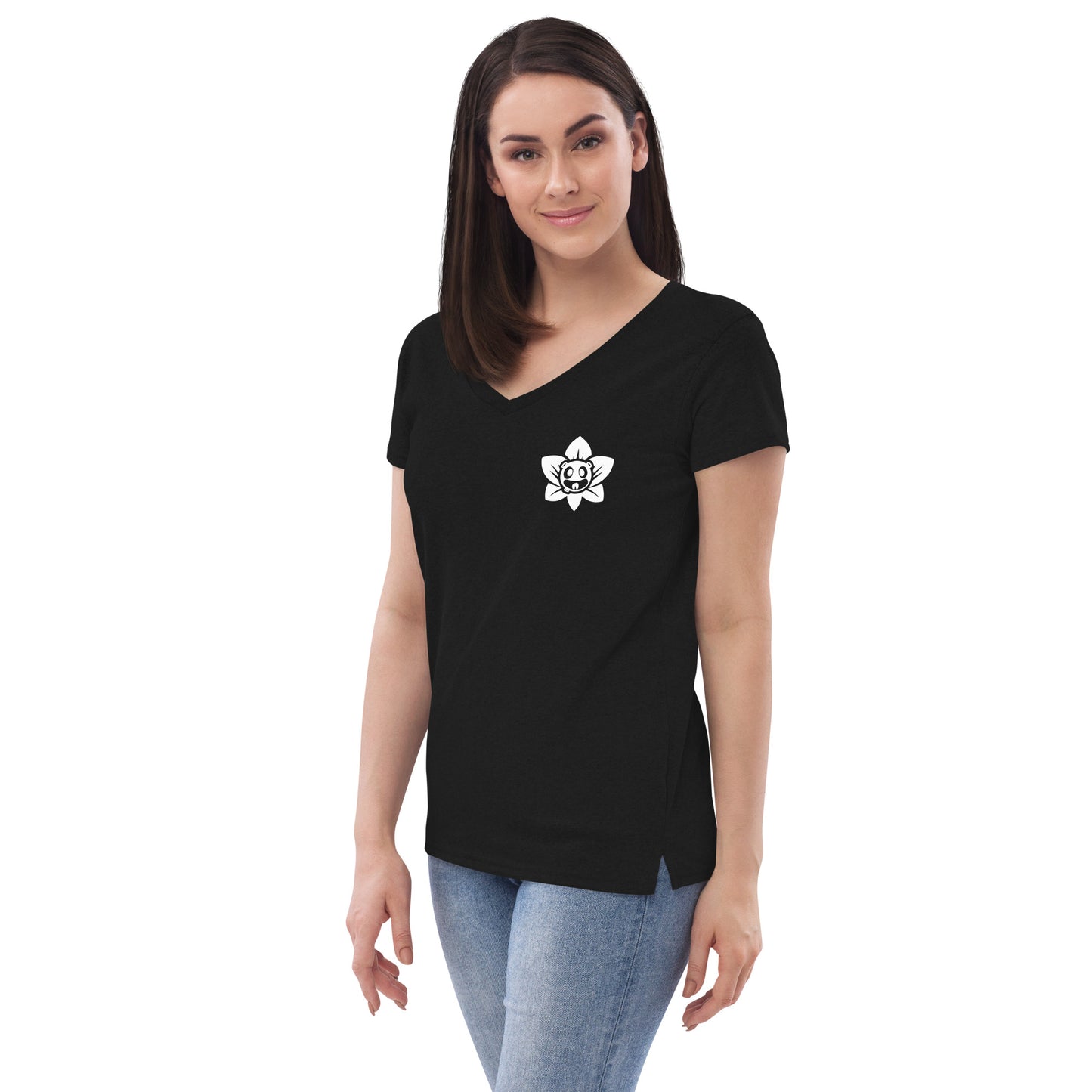 Moon Lotus Women’s Recycled V-neck T-shirt