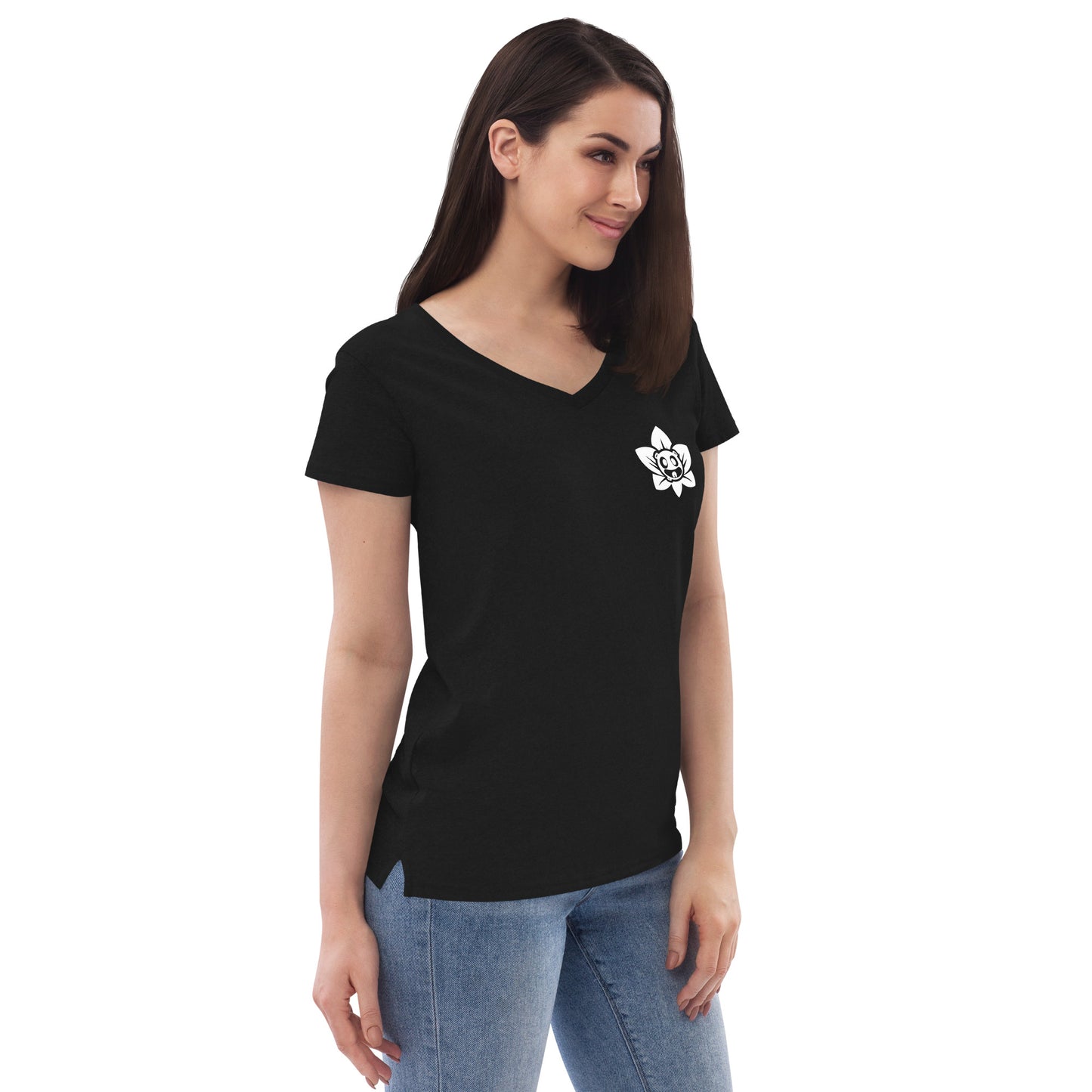 Moon Lotus Women’s Recycled V-neck T-shirt