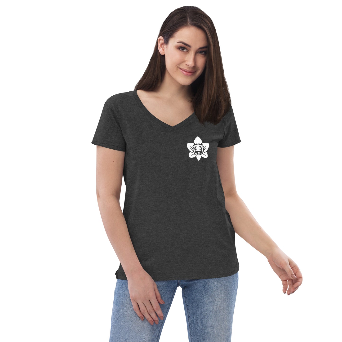 Moon Lotus Women’s Recycled V-neck T-shirt