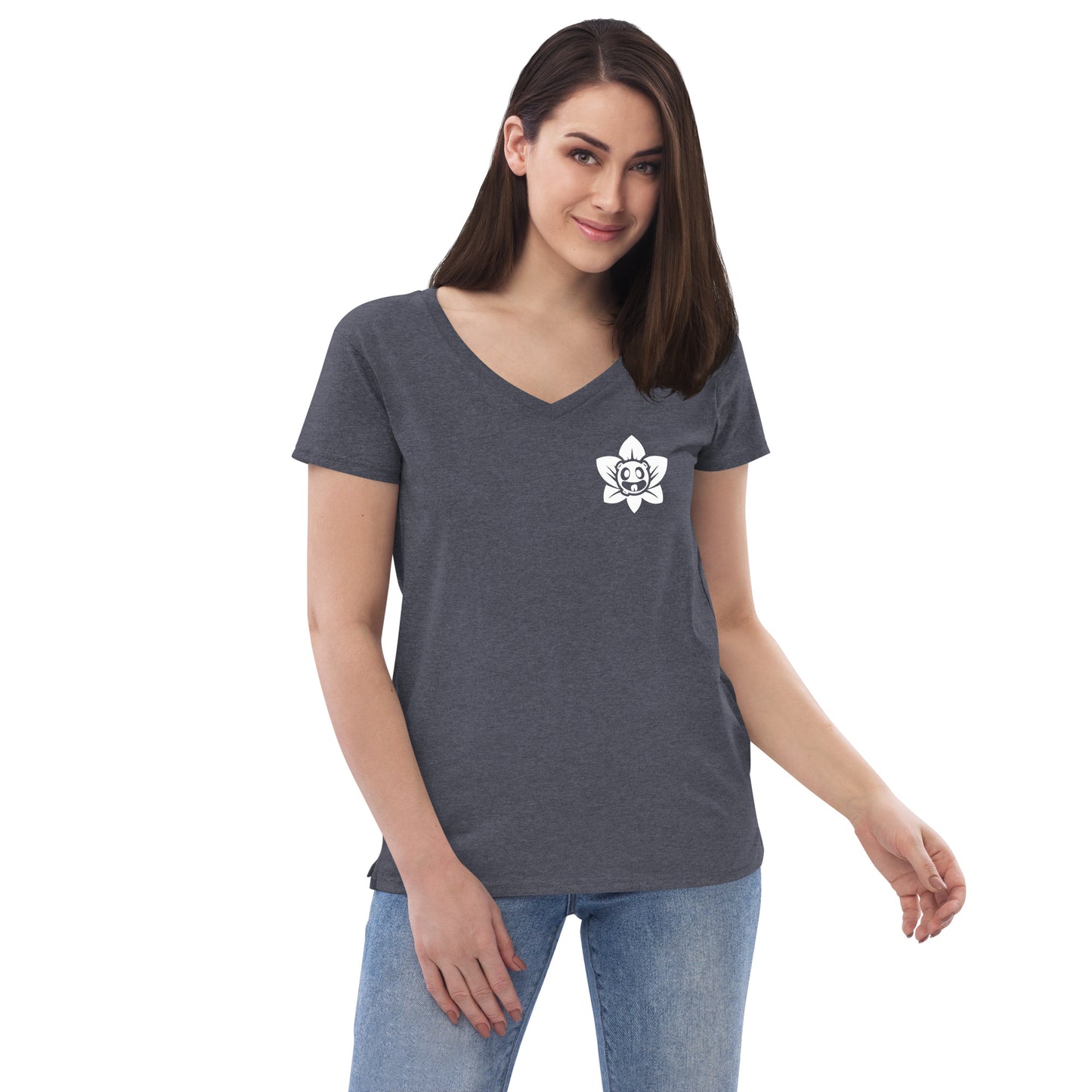 Moon Lotus Women’s Recycled V-neck T-shirt