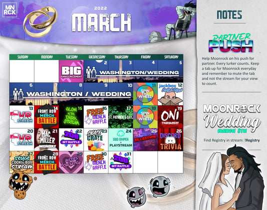 March 2022 Twitch Stream Calendar