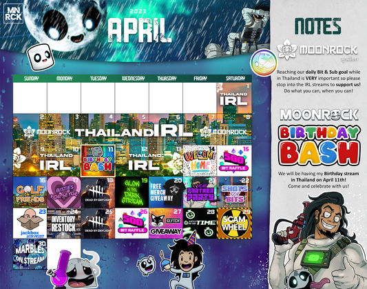 April 2023 Twitch Stream Calendar