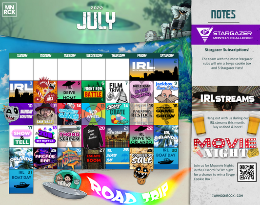 July 2022 Twitch Stream Calendar