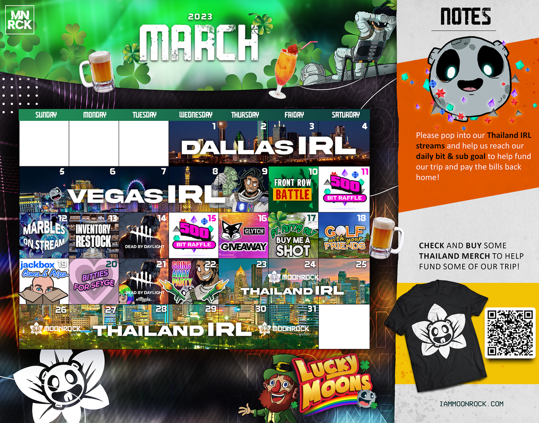 March 2023 Twitch Stream Calendar