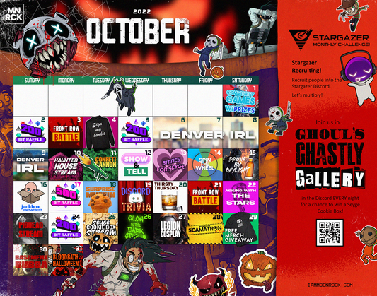October 2022 Twitch Stream Calendar