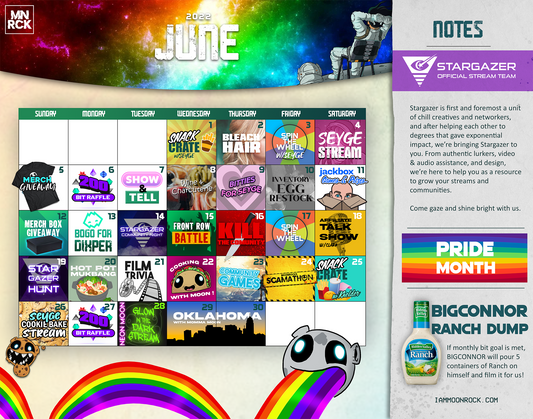 June 2022 Twitch Stream Calendar