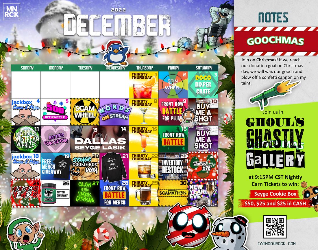 December 2022 Twitch Stream Calendar