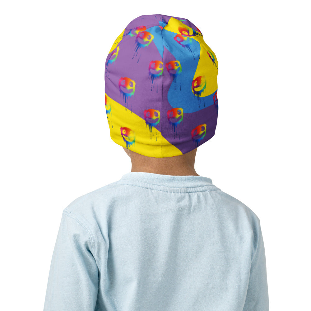 Rainbow Melting Moonrock All-Over Print Kids Beanie