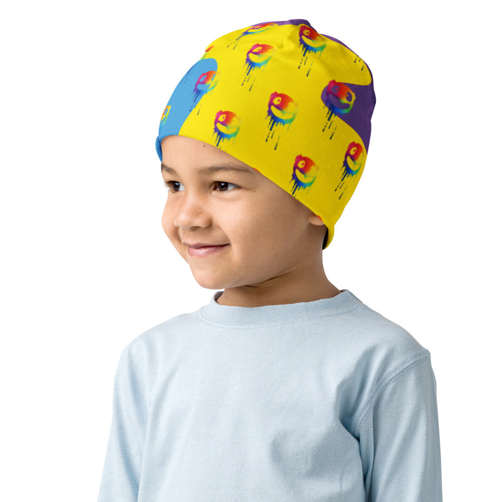 Rainbow Melting Moonrock All-Over Print Kids Beanie