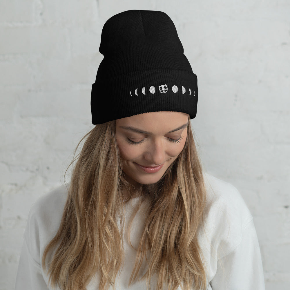 Moon Phases Cuffed Beanie