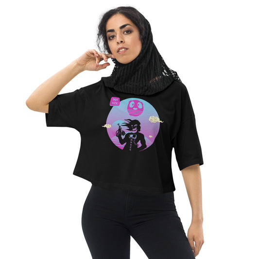 Moonrock Senpai Loose Drop Shoulder Crop Top