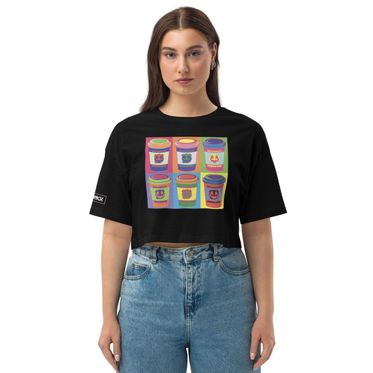 Moonrock Spice Latte Loose Drop Shoulder Crop Top