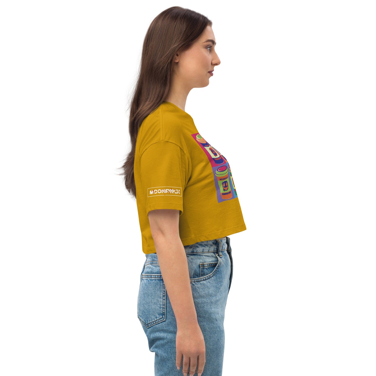 Moonrock Spice Latte Loose Drop Shoulder Crop Top