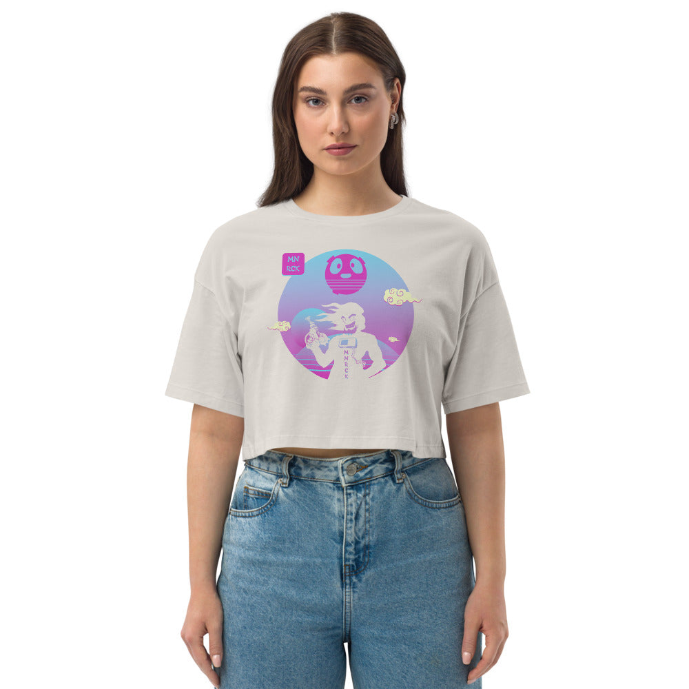 Moonrock Senpai Loose Drop Shoulder Crop Top