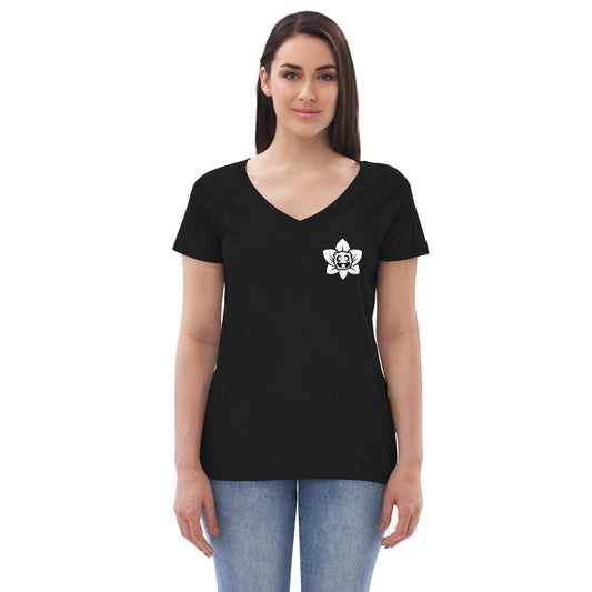 Moon Lotus Women’s Recycled V-neck T-shirt
